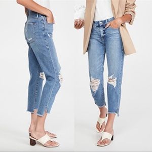 GOOD AMERICAN GOOD GIRLFRIEND DISTRESSED JEANS